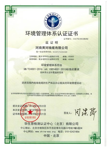 ประเทศจีน Henan Interbath Cable Co.,Ltd รับรอง